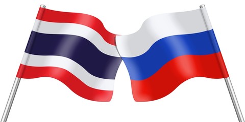 Flags. Thailand and Russia
