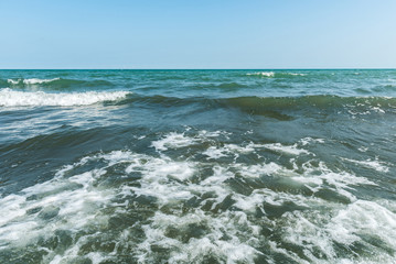 Stormy waves on sea