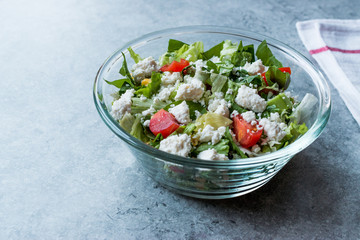 Homemade Fresh Salad with Turkish Cokelek / Cottage Cheese