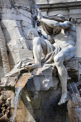 Public fountain statue in Piazza Navona, Rome