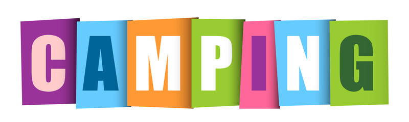 CAMPING COLOURFUL LETTERS ICON