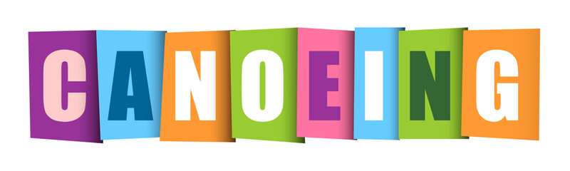 CANOEING colorful typography banner