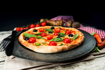 tasty pizza on a the table
