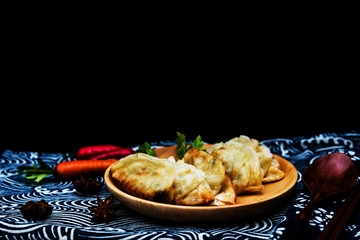 Chinese food Fried dumplings on plate