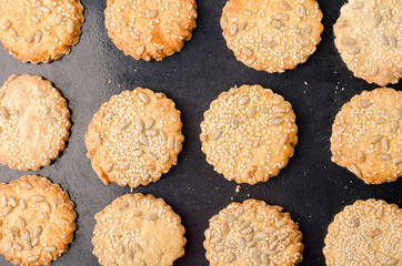 Oat cookies. Delicious homemade food. Healthy cooking concept.