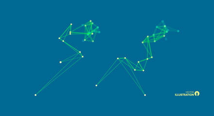 3d connection structure. Futuristic technology style. Vector illustration for science, chemistry or education.