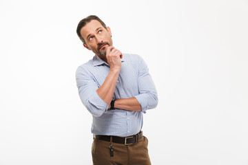 Thoughtful handsome mature businessman