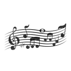 Music note hand draw on white concept eps 10