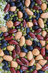 Mix of whole grains background.