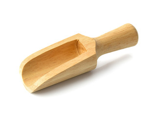 wooden spoon isolated on white background.