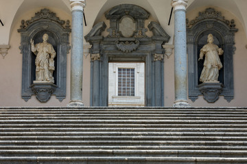  the Cloister of Bramante, Benedictine abbey of Montecassino. Italy