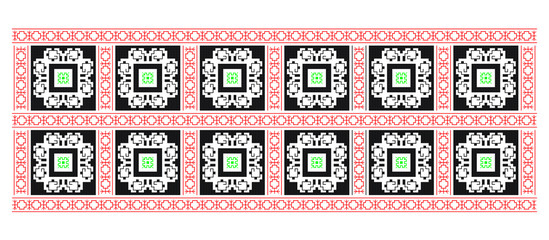 Traditional Romanian folk art knitted embroidery pattern