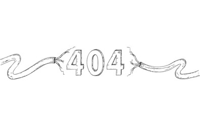 404 page not found error hand drawn
