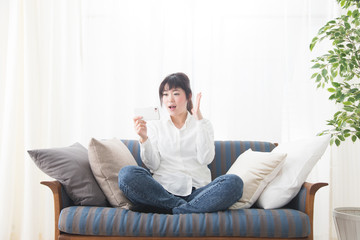 Obraz premium リビング・女性