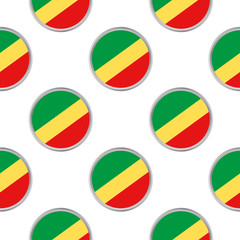 Seamless pattern from the circles with flag of Republic of the Congo.
