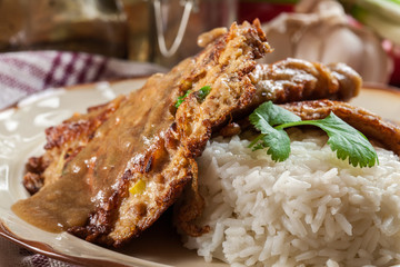 Chinese egg fu yung omelette