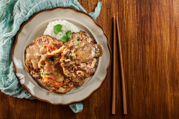 Chinese egg fu yung omelette