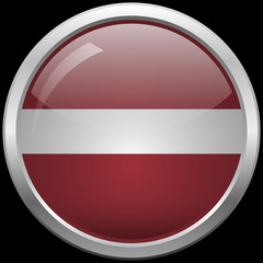 Latvian flag glass button vector illustration