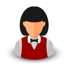 Vector avatar of a young waitress. Eps 10