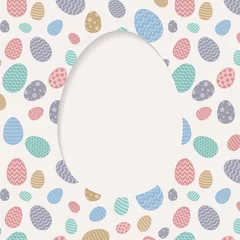 Gordijnen Background with Easter eggs and copyspace. Vector. © Karolina Madej