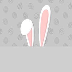 Easter background with bunny ears and copyspace. Vector.
