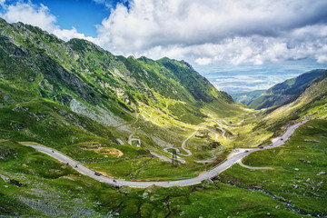 Famous Tranfagarasan road, Romania.