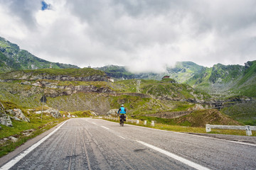 Transfagarasan highway road in muntains