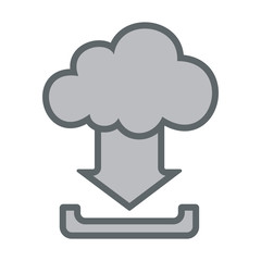 Cloud download flat icon sign logo