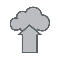 Cloud upload flat icon sign logo