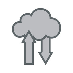Cloud upload download  flat icon sign logo