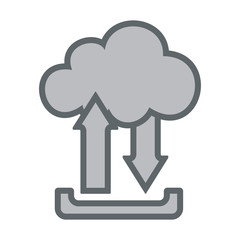 Cloud upload download  flat icon sign logo