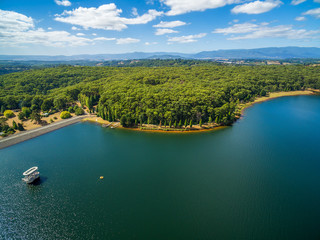 Silvan Reservoir lake and forest in Melbourne, Victoria, Australia