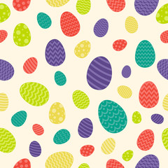 Fototapeta premium Background with Easter eggs - concept of a wrapping paper. Vector.