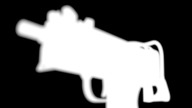 SMG gun piston weapon animation loop isolated