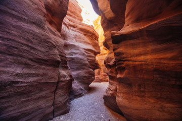 Red canyon  in the Israil and sun lights