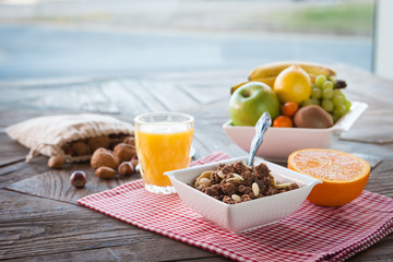 Healthy breakfast on the table