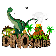 Logo  Dinosaurs World. Vector illustration.