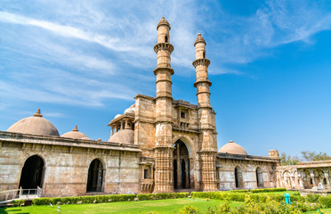 Jami Masjid, a major tourist attraction at Champaner-Pavagadh Archaeological Park - Gujarat, India