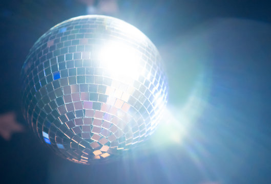Sparkling disco ball. Concept of night party.