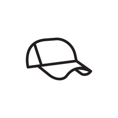 baseball cap, hat outlined vector icon. Modern simple isolated sign. Pixel perfect vector  illustration for logo, website, mobile app and other designs