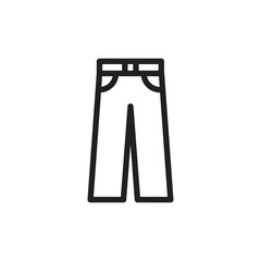 jeans, trousers outlined vector icon. Modern simple isolated sign. Pixel perfect vector  illustration for logo, website, mobile app and other designs