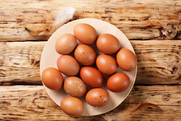 rufous eggs in plate