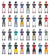 American Football Generic Color Jerseys