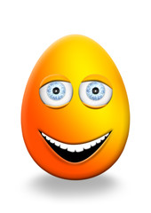 Easter Egg With Eyes and Mouth Feeling Happy and Cheerfull 3D Illustration