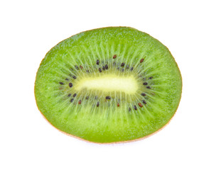 Kiwi slice. Ripe kiwi fruit cut in half isolated on white background