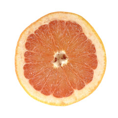 Grapefruit slice isolated on white background