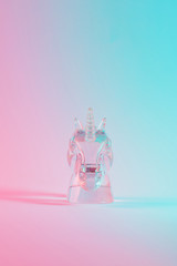 Unicorn figure in vibrant bold gradient holographic colors. Concept art. Minimal surrealism.
