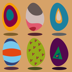 Happy Easter eggs, Vector illustration.