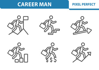 Career Man Icons. Professional, pixel perfect icons depicting various career concepts. EPS 8 format.