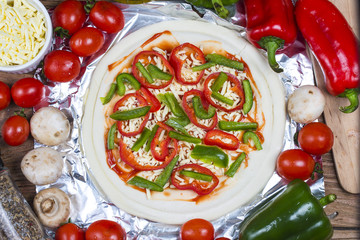 Making the pizza process